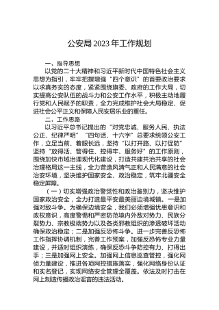 公安局2023年工作规划