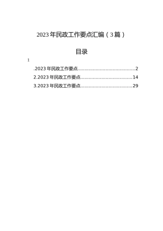 2023年民政工作要点汇编（3篇） (2)