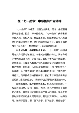 在“七一勋章”中感悟共产党精神