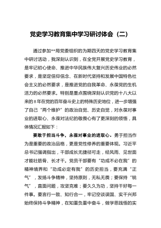 党史学习教育集中学习研讨体会（二）