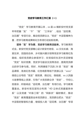 党史学习教育工作汇报