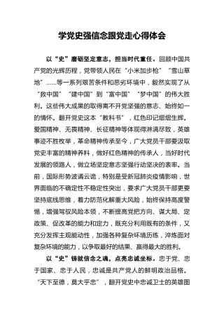 学党史强信念跟党走心得体会2