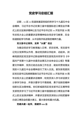 党史学习总结汇报2