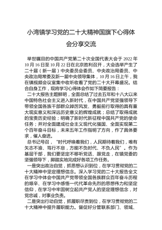 小湾镇学习党的二十大精神国旗下心得体会分享交流（20221024）