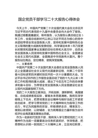 国企党员干部学习二十大报告心得体会 (2)