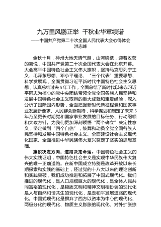二十大报告心得体会：九万里风鹏正举千秋业华章续谱