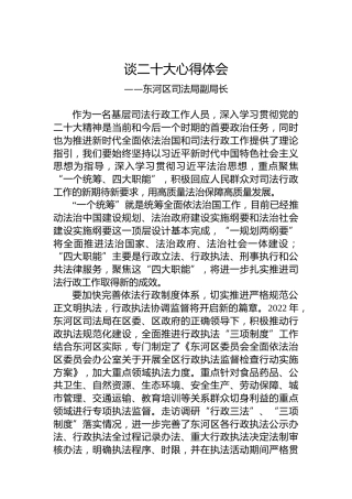 东河区司法局副局长谈二十大心得体会（20221025）