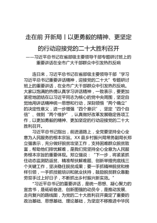 走在前开新局丨以更勇毅的精神、更坚定的行动迎接党的二十大胜利召开（20220811）