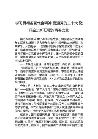（20220813）学习贯彻省党代会精神喜迎党的二十大激扬奋进新征程的青春力量