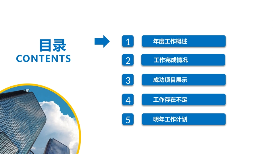 2026蓝黄双色商务通用工作总结汇报PPT模板_第3页
