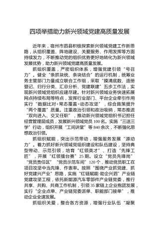 四项举措助力新兴领域党建高质量发展