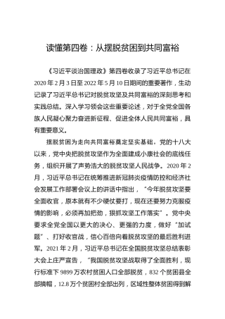 读懂第四卷：从摆脱贫困到共同富裕