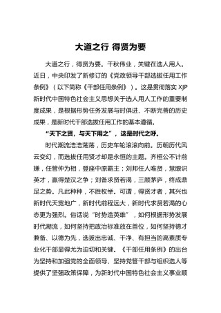 王传杰：大道之行得贤为要