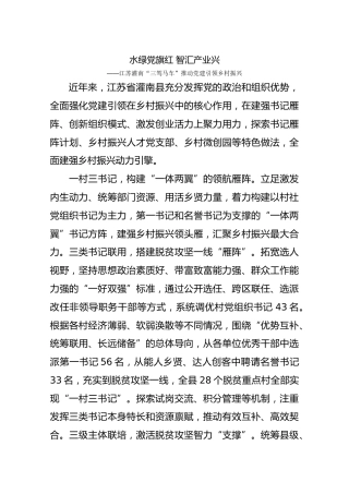 ——江苏灌南“三驾马车”推动党建引领乡村振兴
