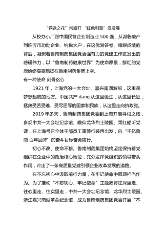 “党建之花”常盛开“红色引擎”促发展【非公党建】