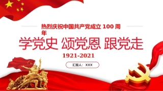 学党史颂党恩跟党走之庆祝建党100周年党课PPT（20210225）