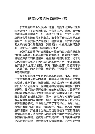数字经济拓展消费新业态