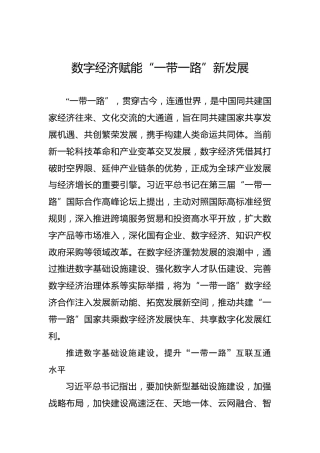 数字经济赋能“一带一路”新发展