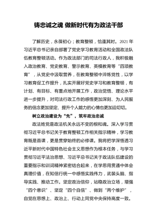 铸忠诚之魂做新时代有为政法干部