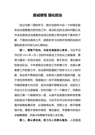 真诚感悟强化担当