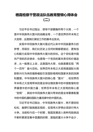 栖霞检察干警政法队伍教育整顿心得体会（二）