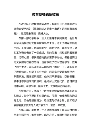 教育整顿感悟收获