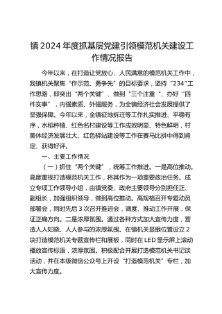 乡镇抓基层党建引领模范机关建设工作情况报告