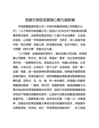 党建经验：党建引领促发展 凝心聚力谱新篇