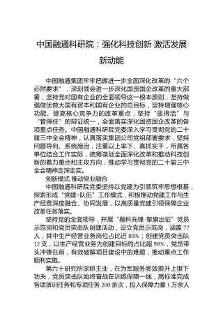 国企（中国融通科研院）党建工作2025