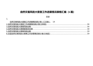 自然灾害风险大普查工作进展情况表格汇编（6篇）