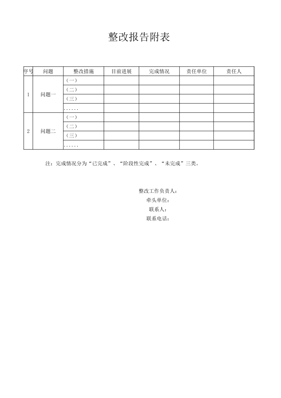 整改报告附表_第1页
