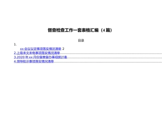 督查检查工作一套表格汇编（4篇）