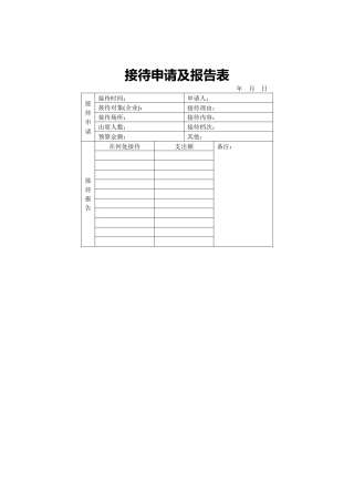 接待申请及报告表