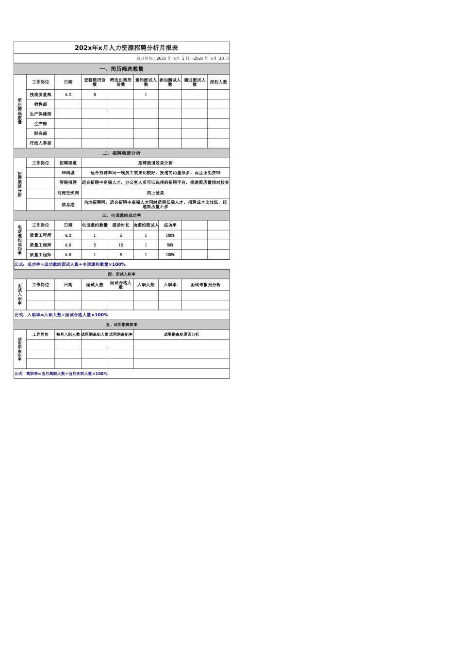 78人事招聘分析月报表_第1页