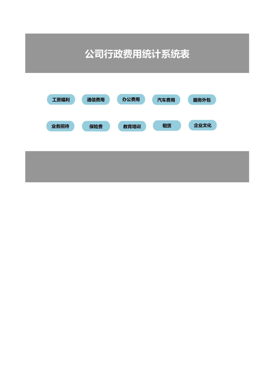79行政费用统计系统表格模板_第1页