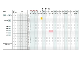 87人事绩效考勤表-自动标识节假日
