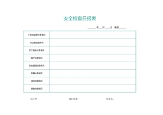 131安全检查日报表