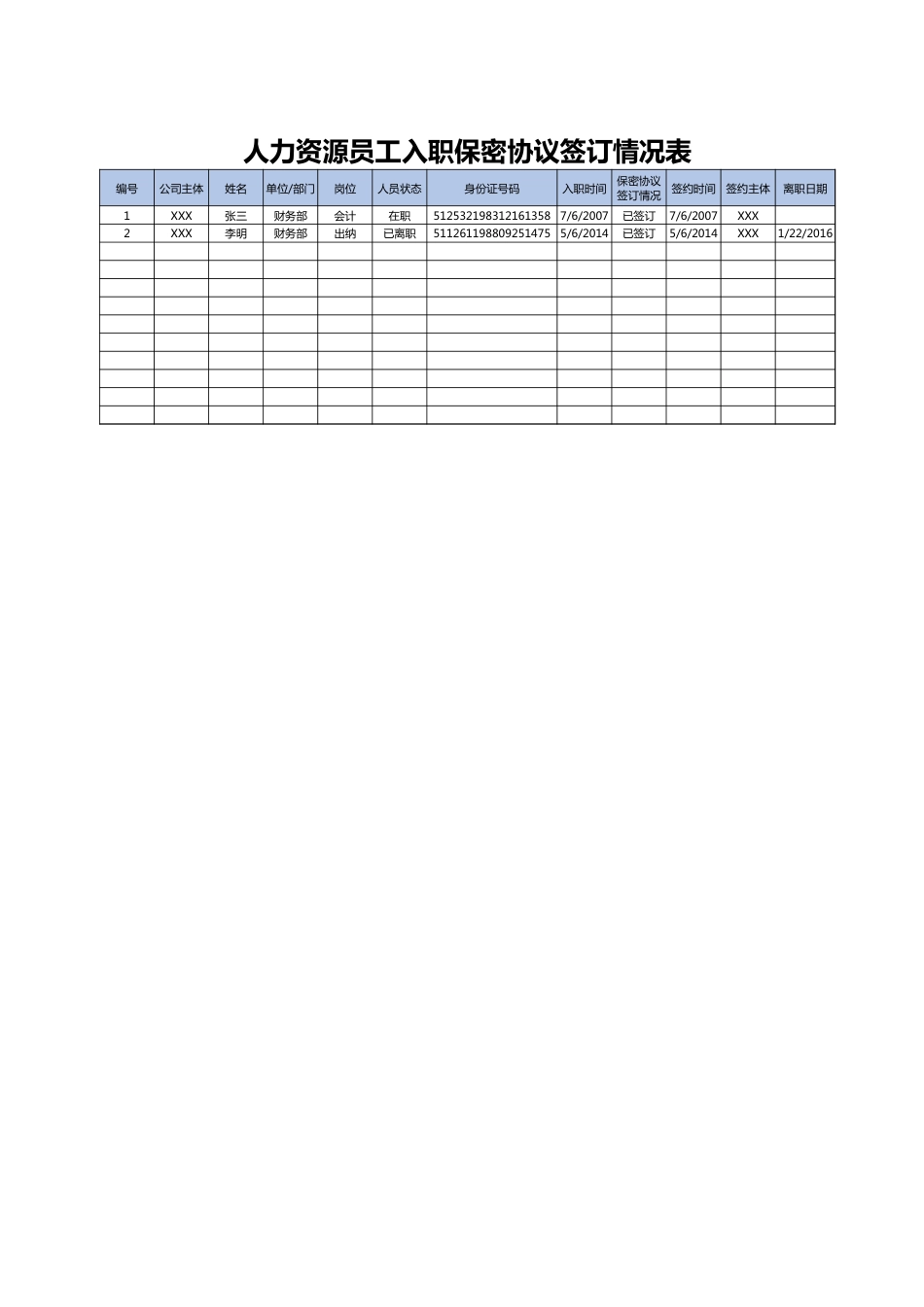 138人力资源员工入职保密协议签订_第1页