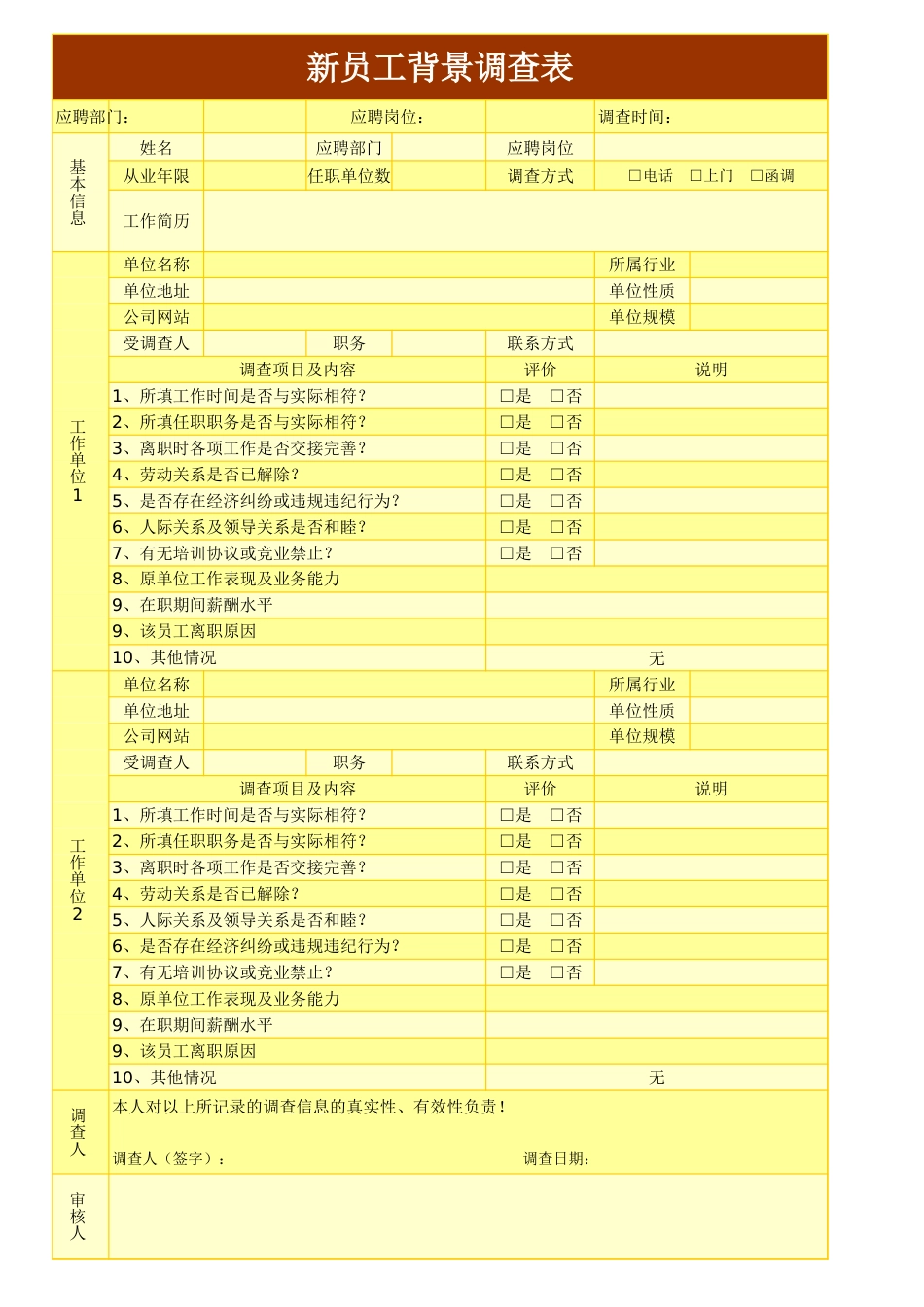 161新员工背景调查表_第1页