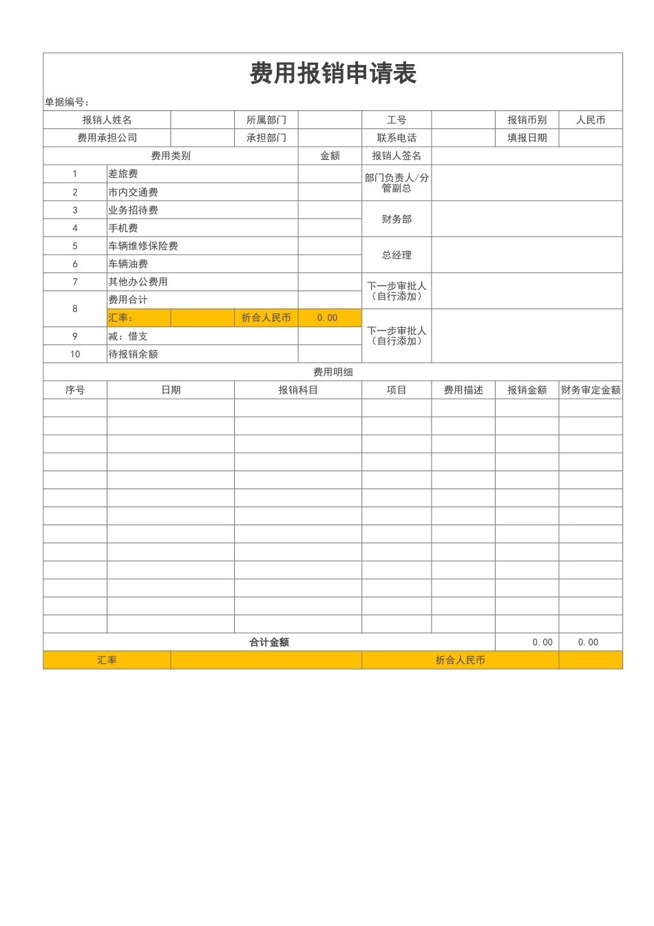 163费用报销申请表_第1页