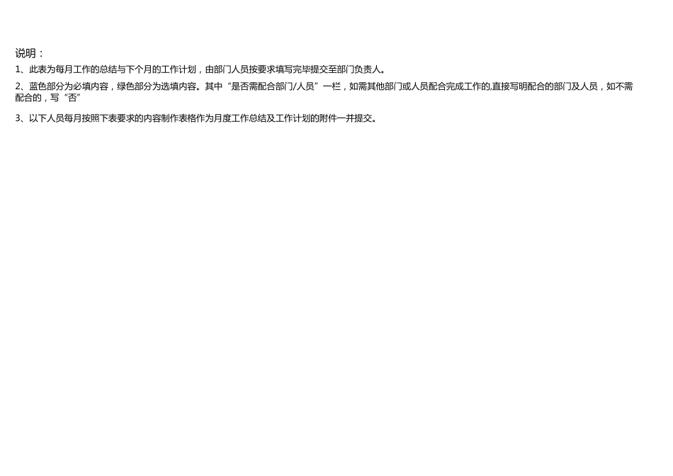 200部门本月工作总结与下月计划表_第2页