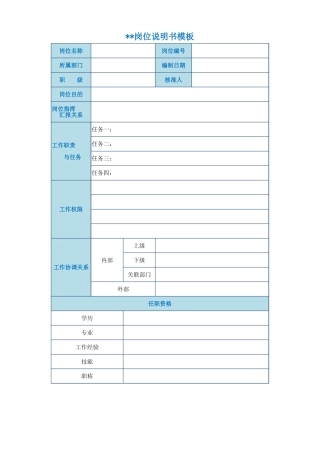 241岗位说明书Excel模板