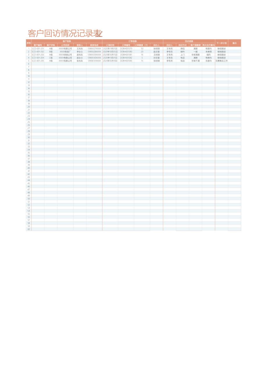 313客户回访情况记录表_第1页
