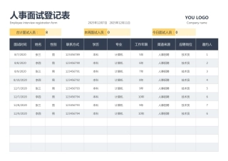 338新员工面试登记表