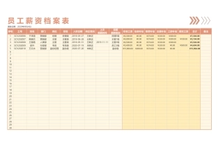 345员工薪资档案表