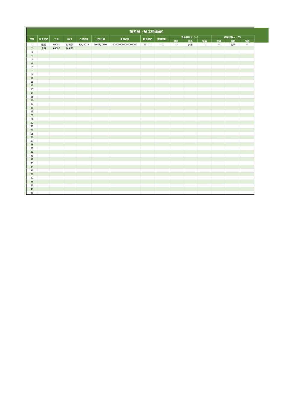 347员工花名册信息统计表_第1页