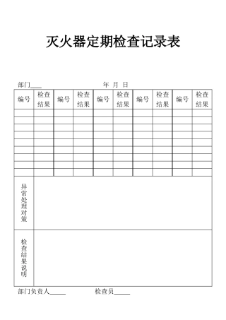 表格灭火器定期检查记录表