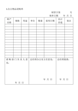 03.办公物品请购单