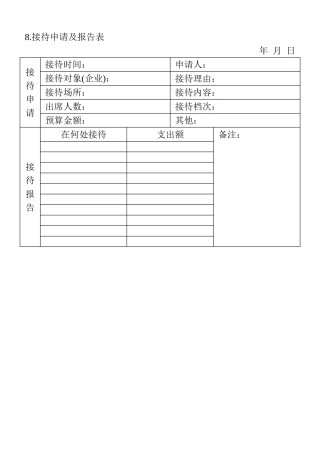 8.接待申请及报告表