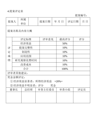 4.提案评定表